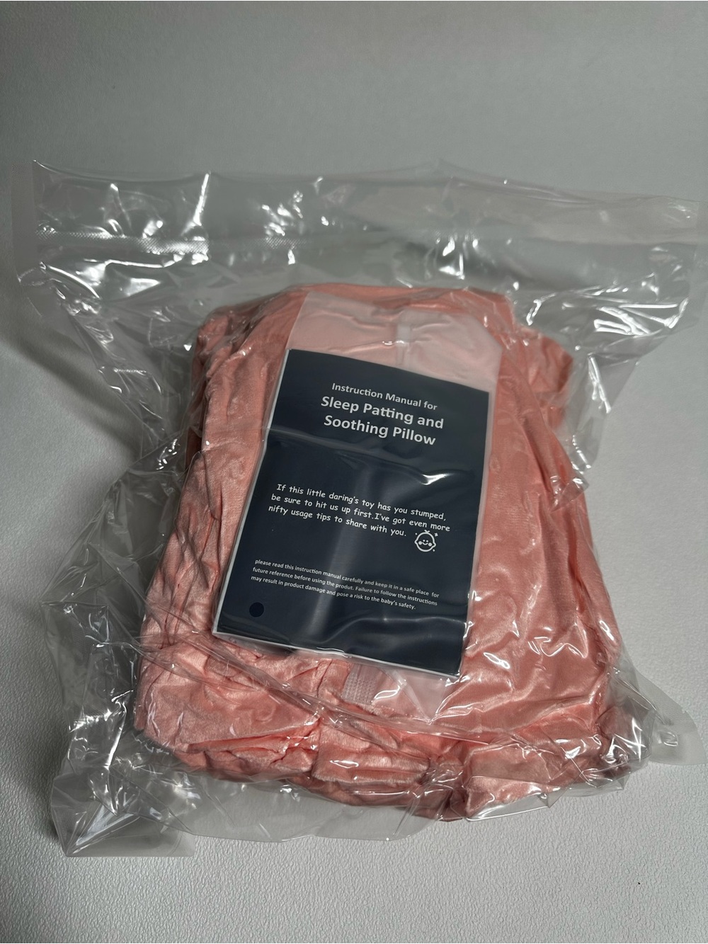 NEW Baby Sleep Patting & Soothing Pillow - Soft Pink Plush Sleep Aid